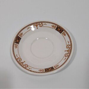 Syracuse China Webster Pattern Saucer Plate Gold Brown Design USA